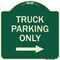 Signmission Reserved Parking Truck Parking W/ Right Arrow Heavy-Gauge Aluminum Sign, 18" x 18", G-1818-23029 A-DES-G-1818-23029 - alternate 1